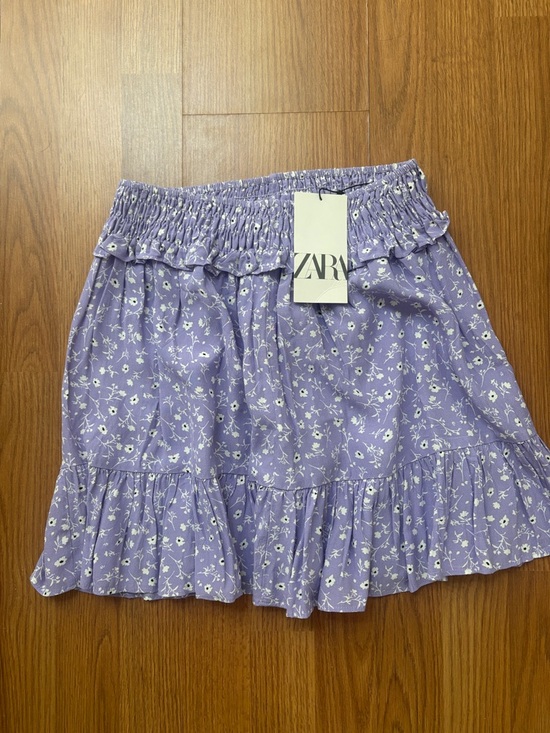 Zara Dresses & Skirts - Zara Lavender Floral Ruffle Mini Skirt